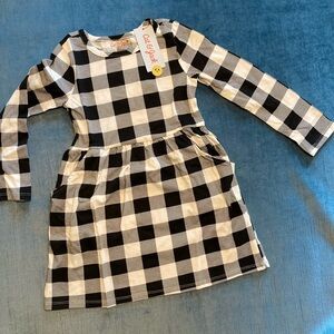 Plaid Black And White Dress Pockets Size 5